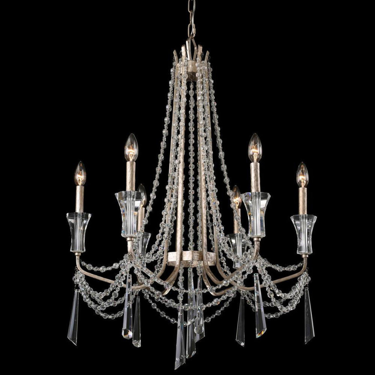 Barcelona 6 Light Chandelier - Transcend Silver