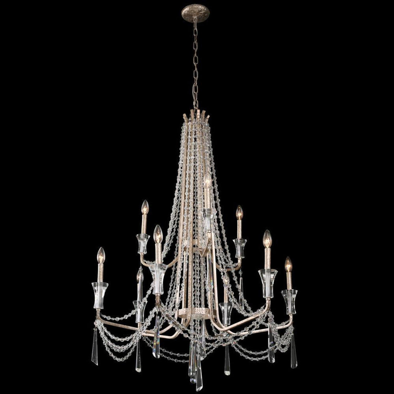 Barcelona 9 Light Chandelier - Transcend Silver