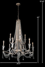 Barcelona 9 Light Chandelier - Transcend Silver
