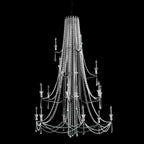 Barcelona Four-Tier Crystal Chandelier - Black