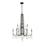 Barcelona Two-Tier Crystal Chandelier - Black