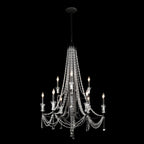 Barcelona Four-Tier Crystal Chandelier - Black