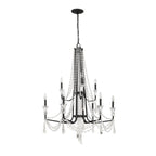 Barcelona Two-Tier Crystal Chandelier - Black