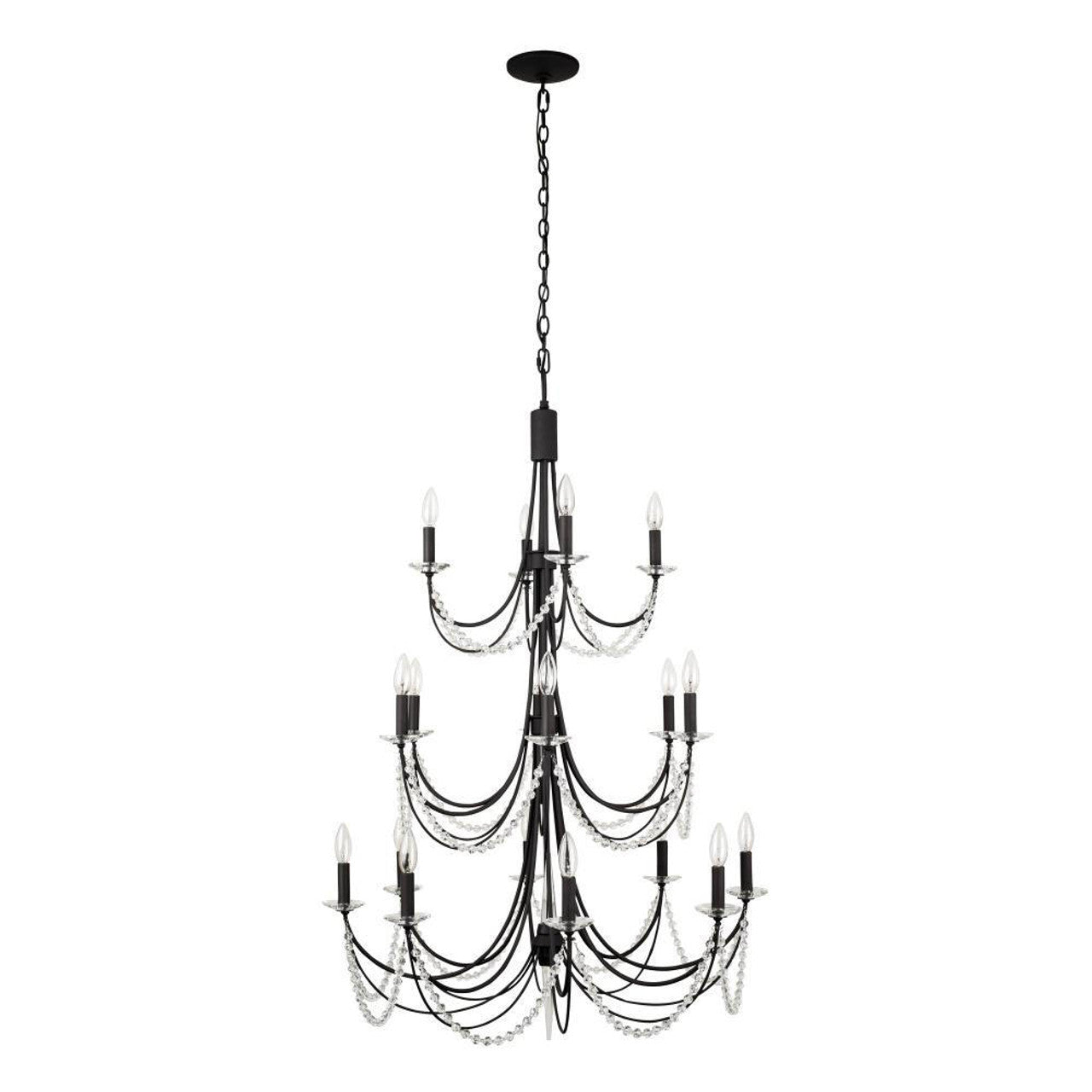 Brentwood Three-Tier Chandelier - Black