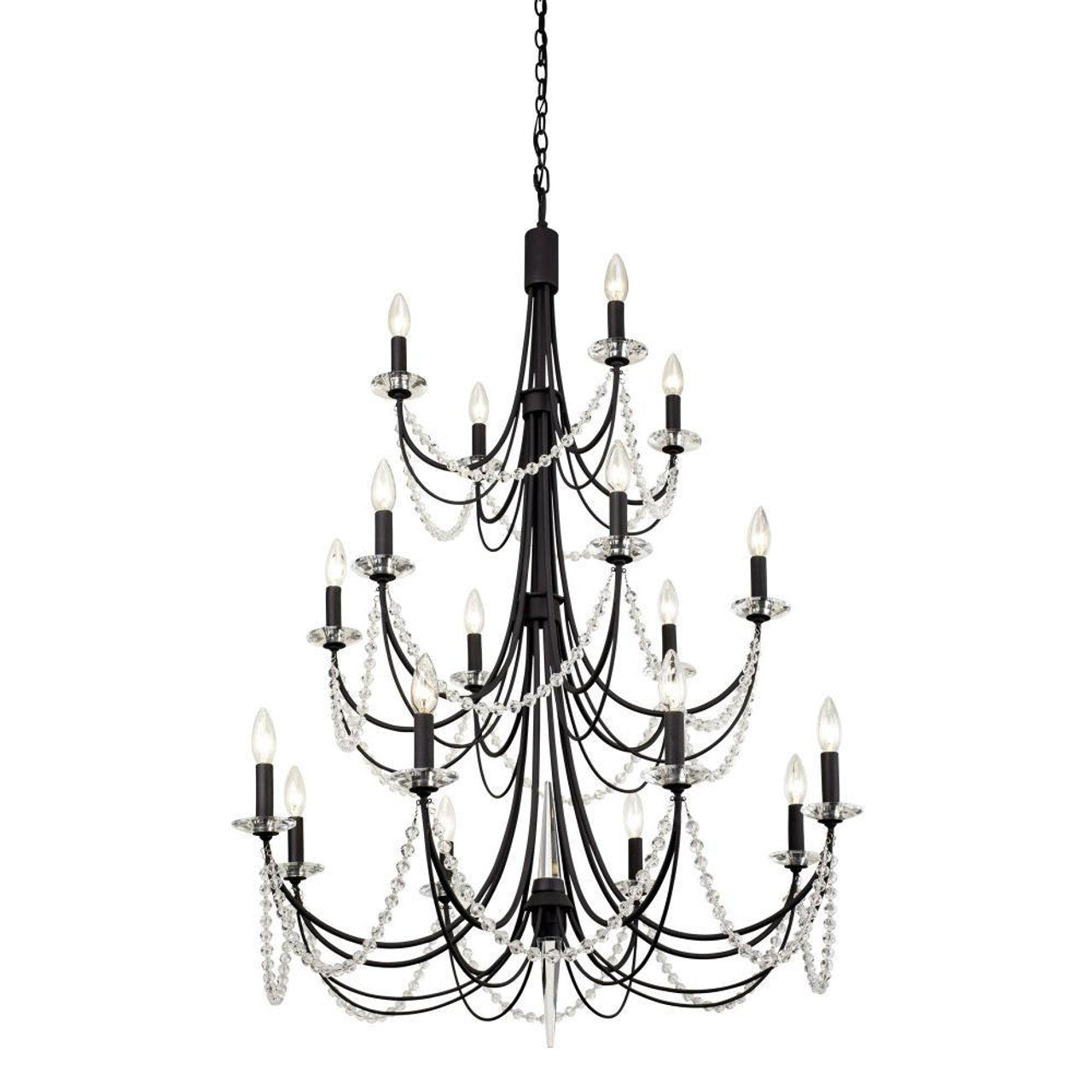 Brentwood Three-Tier Chandelier - Black
