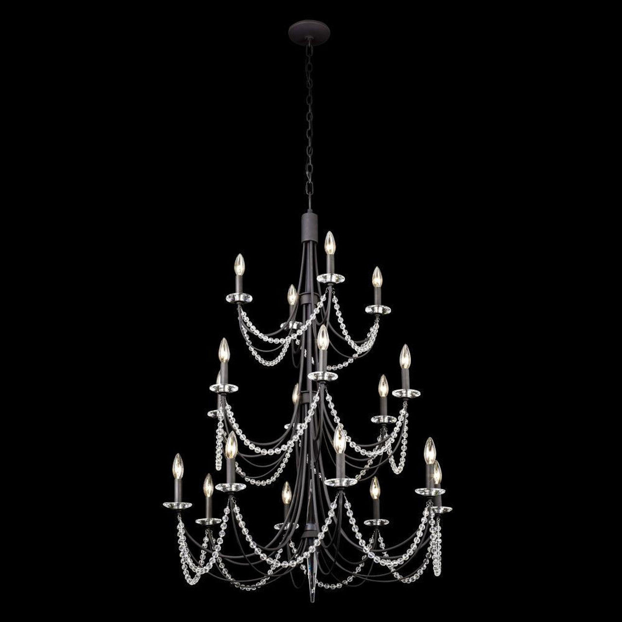 Brentwood Three-Tier Chandelier - Black