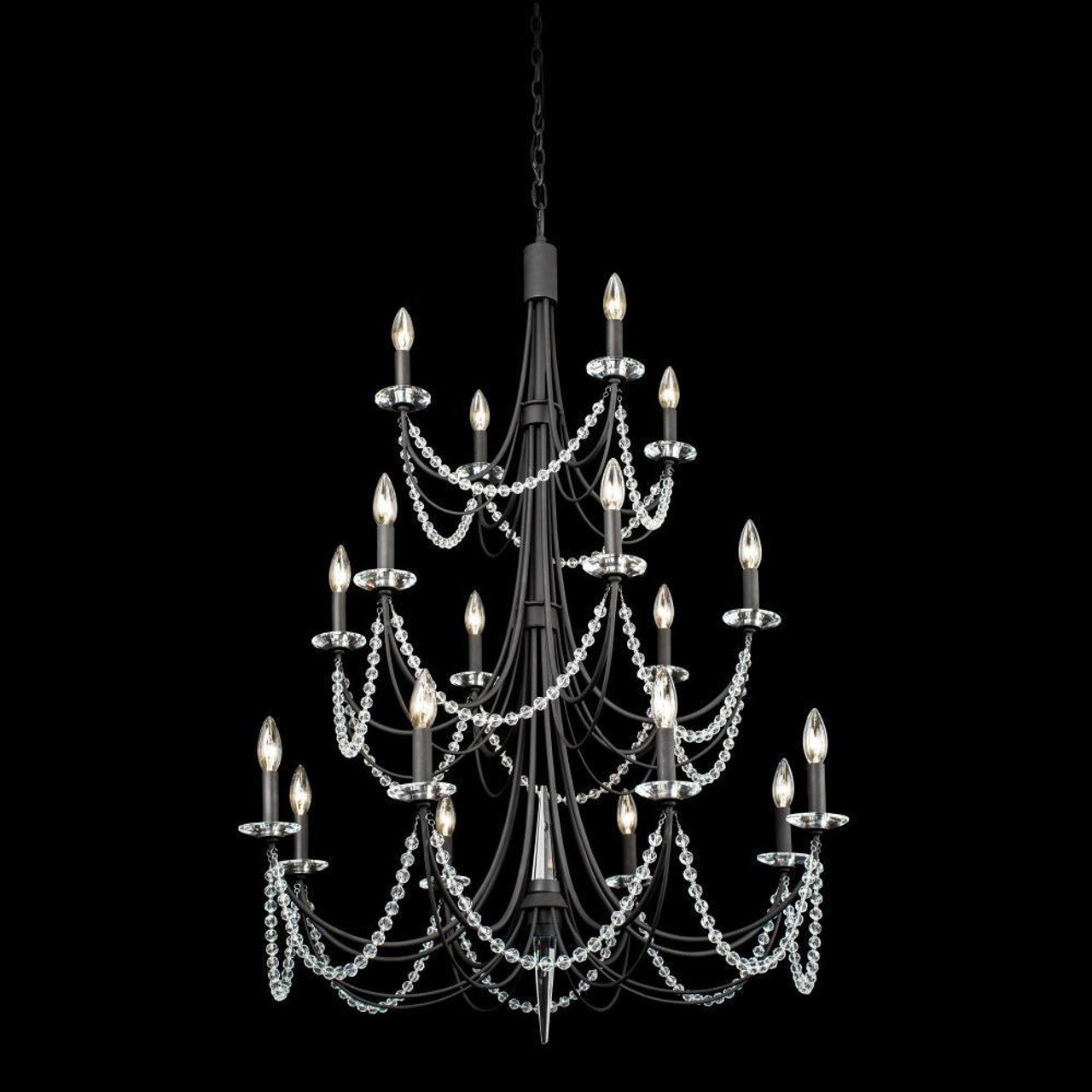 Brentwood Three-Tier Chandelier - Black