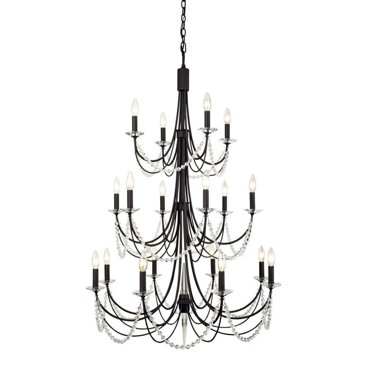 Brentwood Three-Tier Chandelier - Black
