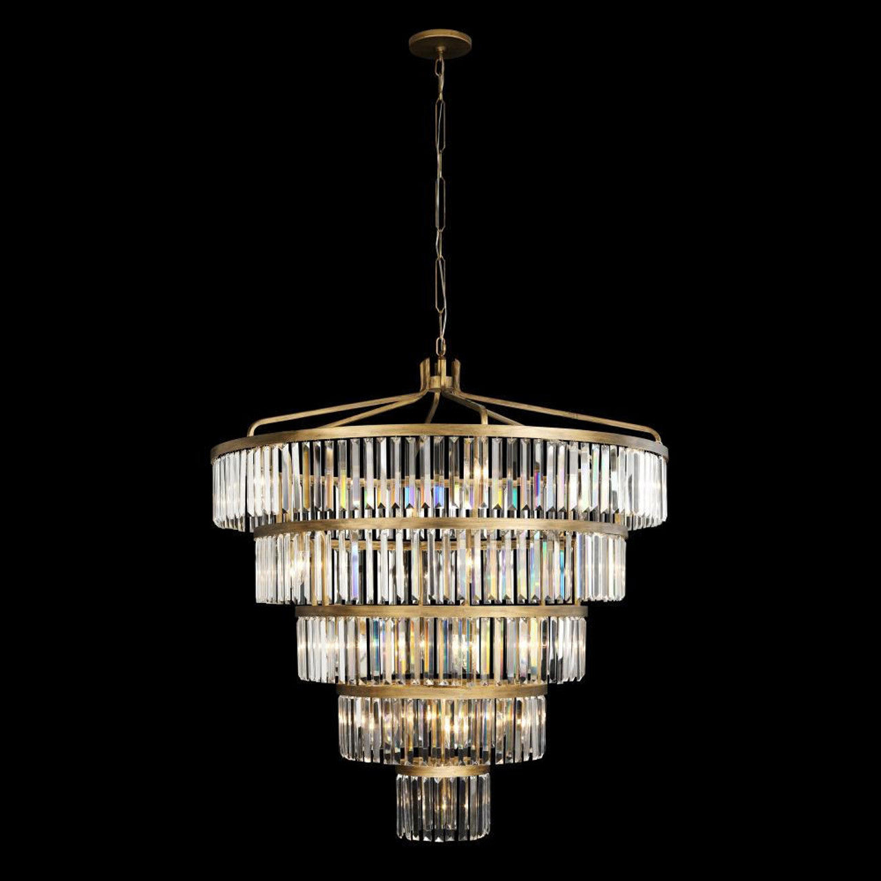 Social Club Five-Tier Chandelier - Gold