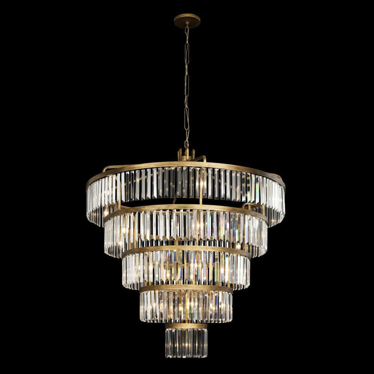 Social Club Five-Tier Chandelier - Gold