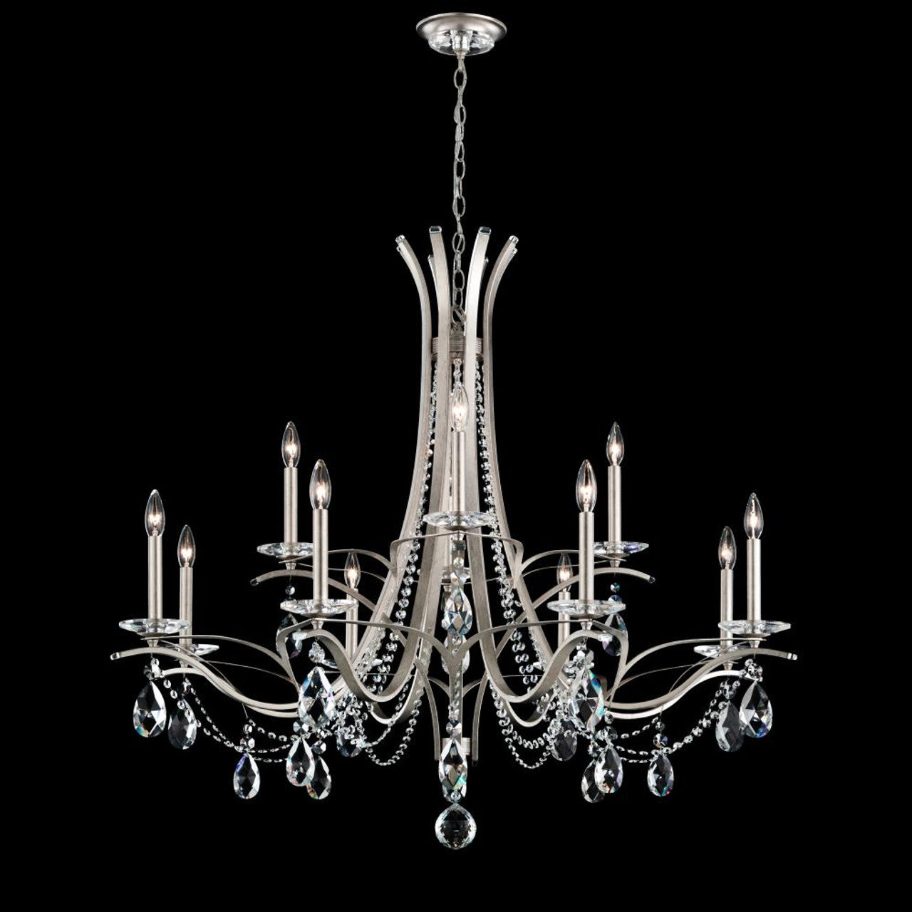 Sarella Chandelier, 6-Light, White, Clear Heritage Crystal, 24.5"W (RS8306N-06H 1HZVHJ)