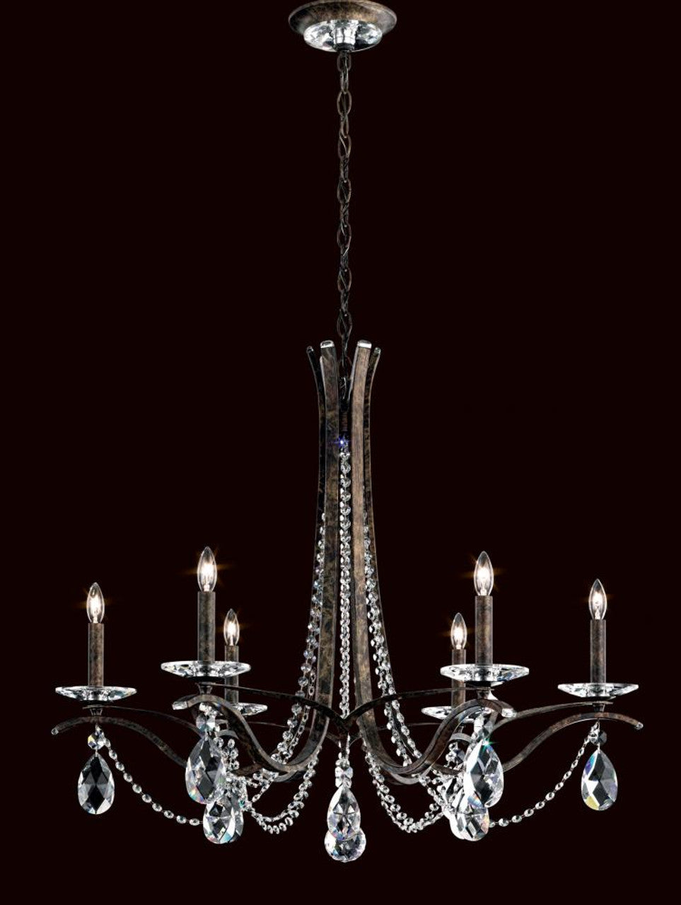 Vesca Chandelier, 5-Light, Heirloom Bronze, Clear Heritage Crystal, 29"W (VA8335N-76H 1HPKM9)