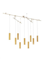 Blok Small Chandelier, 9-Light, LED, Aged Brass, 96"L (700BLKS9R-LED930S 70PGHHH)