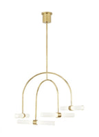 Calumn Chandelier, 4-Light, LED, Natural Brass, 27.8"W (700CLM4NB-LED930 70PDAY8)