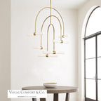 Calumn Chandelier, 6-Light, LED, Natural Brass, 47.9"H (700CLM6NB-LED930 70PDAY9)