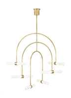 Calumn Chandelier, 6-Light, LED, Natural Brass, 47.9"H (700CLM6NB-LED930 70PDAY9)