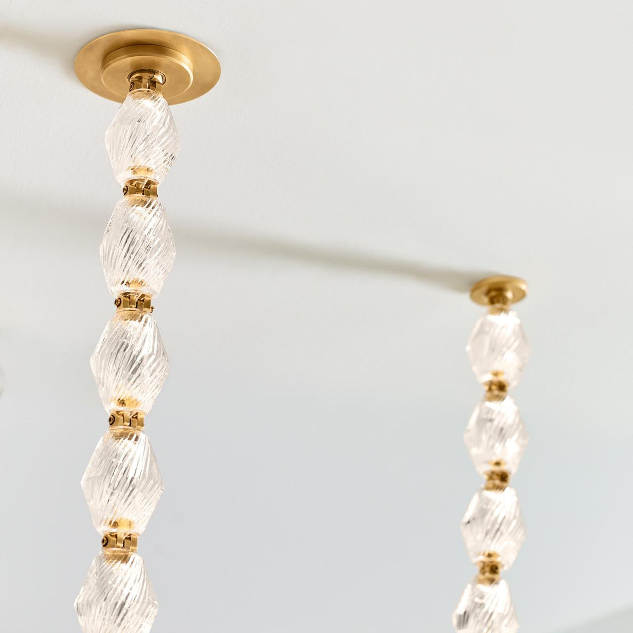 Collier Chandelier, 1-Light, LED, Natural Brass, 115.1"H (700CLR108NB-LED930R-277 70PGHHM)