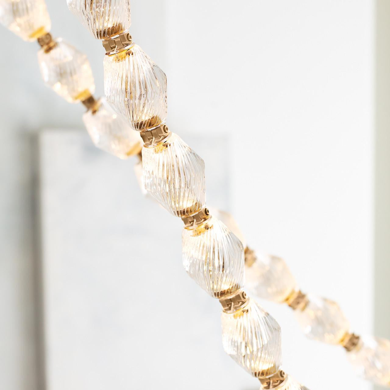 Collier Chandelier, 1-Light, LED, Natural Brass, 115.1"H (700CLR108NB-LED930R-277 70PGHHM)