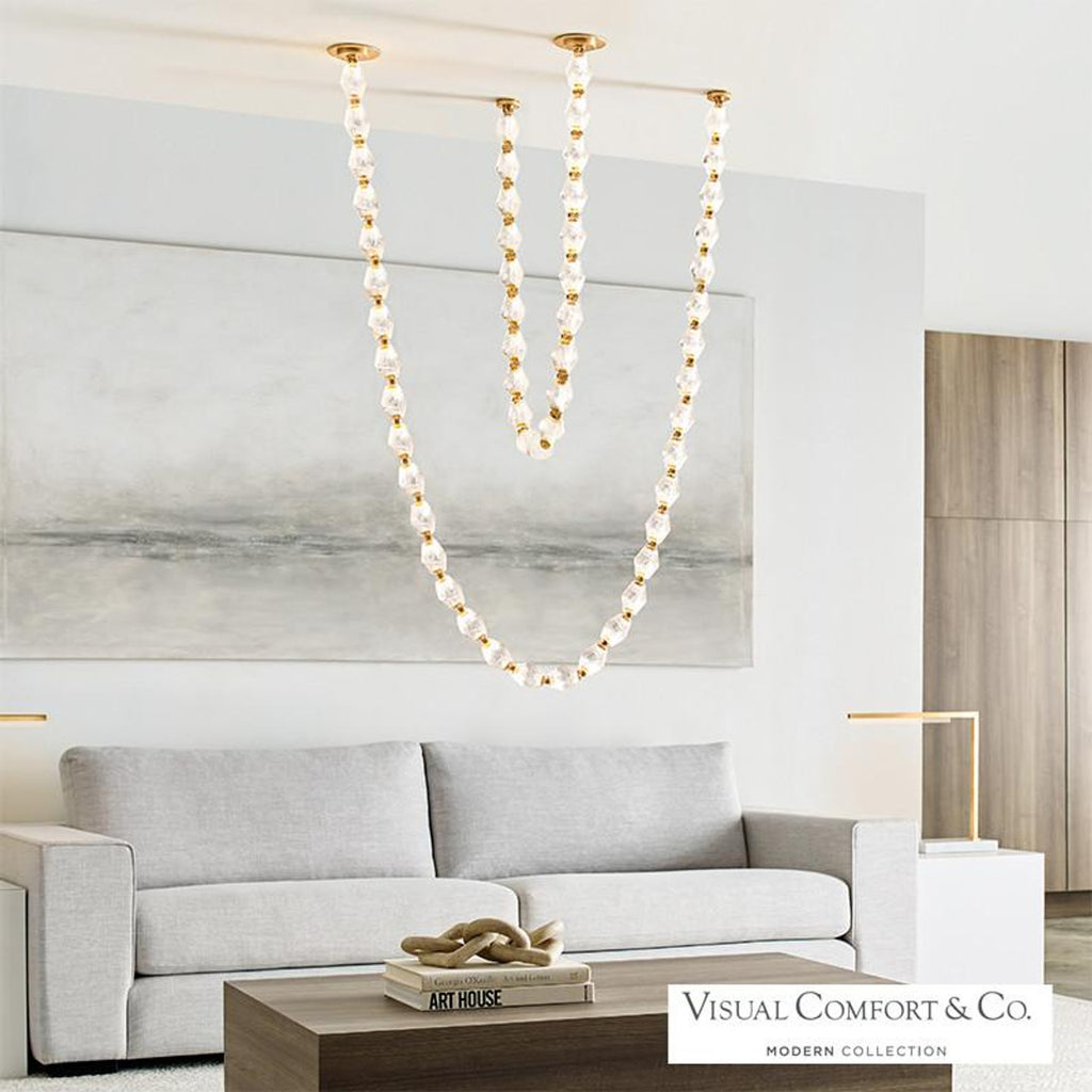 Collier Chandelier, LED, Natural Brass, 115.1"H (700CLR108NB-LED927R 70PGCLX)