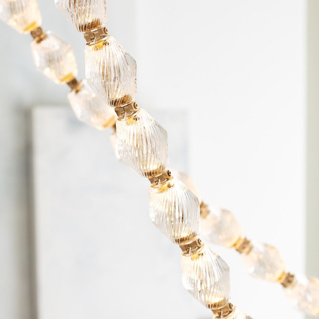 Collier Chandelier, LED, Natural Brass, 143.9"H (700CLR132NB-LED930S 70PGJDZ)