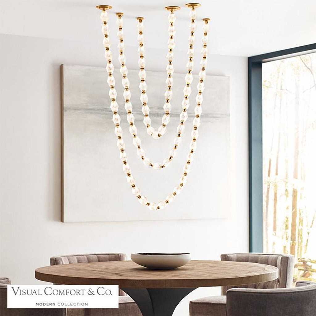 Collier Chandelier, LED, Natural Brass, 89.7"H (700CLR84NB-LED930R 70PGJE9)