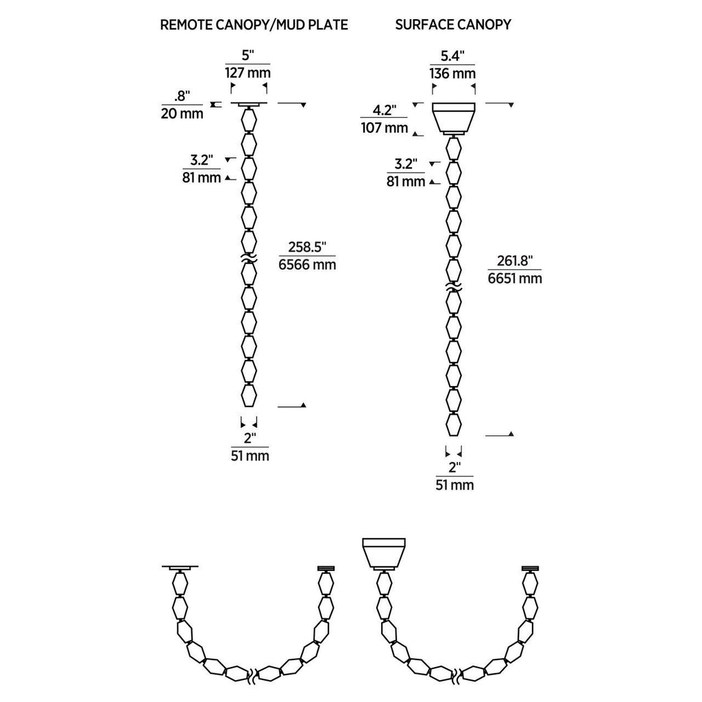Collier Chandelier, LED, Polished Nickel, 254.8"H (700CLR240N-LED930R 70PGJE6)