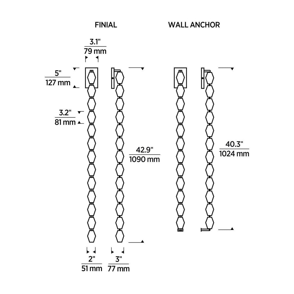 Collier Wall Sconce, LED, Polished Nickel, 53"H (700WSCLR53N-LED930 70PKE6Q)