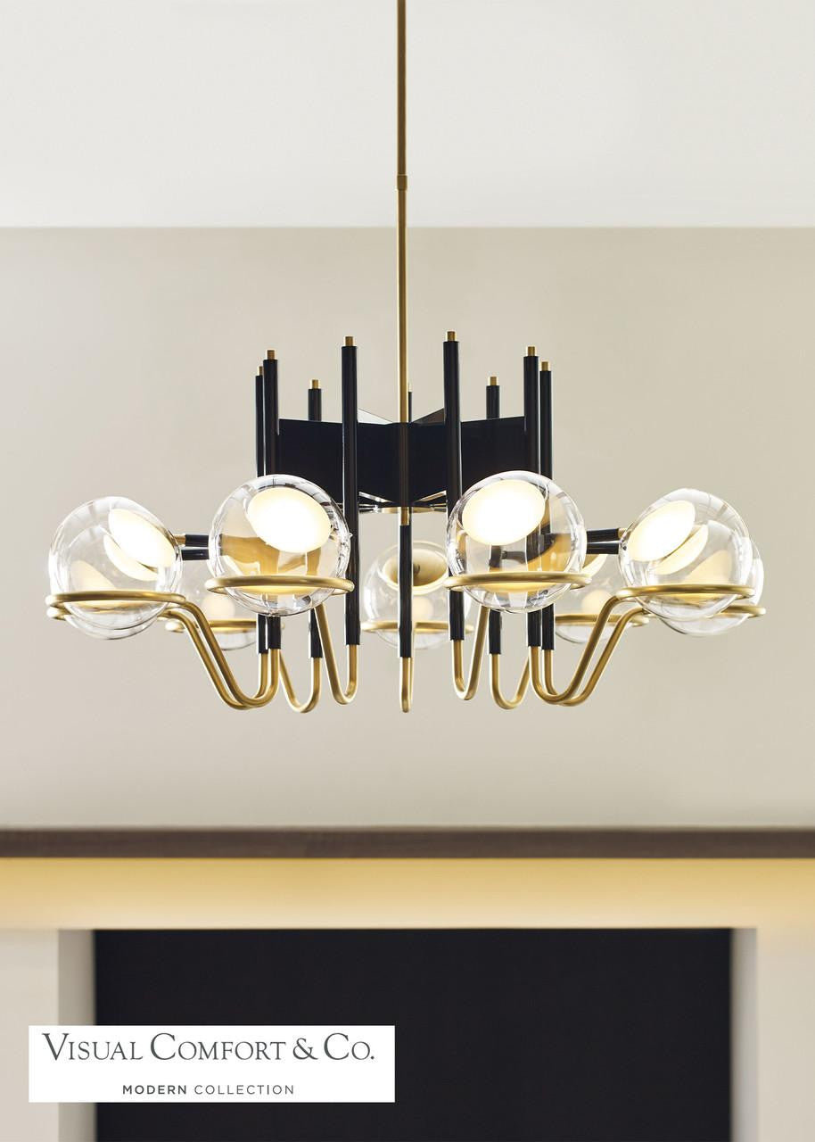 Pylon Ceiling Chandelier, 27-Light, LED, Nightshade Black, 43.2"L (700TRSPPYL27TB-LED930277 70PGDL6)