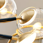 Crosby Large Chandelier, 9-Light, LED, Glossy Black/Natural Brass, 37.7"W (700CRBY9BNB-LED927 70PGDHT)