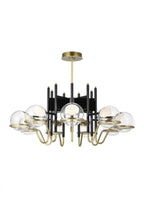 Crosby Large Chandelier, 9-Light, LED, Glossy Black/Natural Brass, 37.7"W (700CRBY9BNB-LED927 70PGDHT)