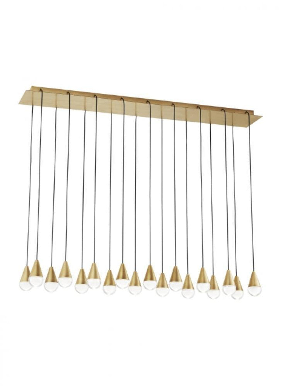 Cupola Chandelier, 18-Light, LED, Natural Brass, 44.6"L (700TRSPCPA18TNB-LED930277 70PGDJ0)