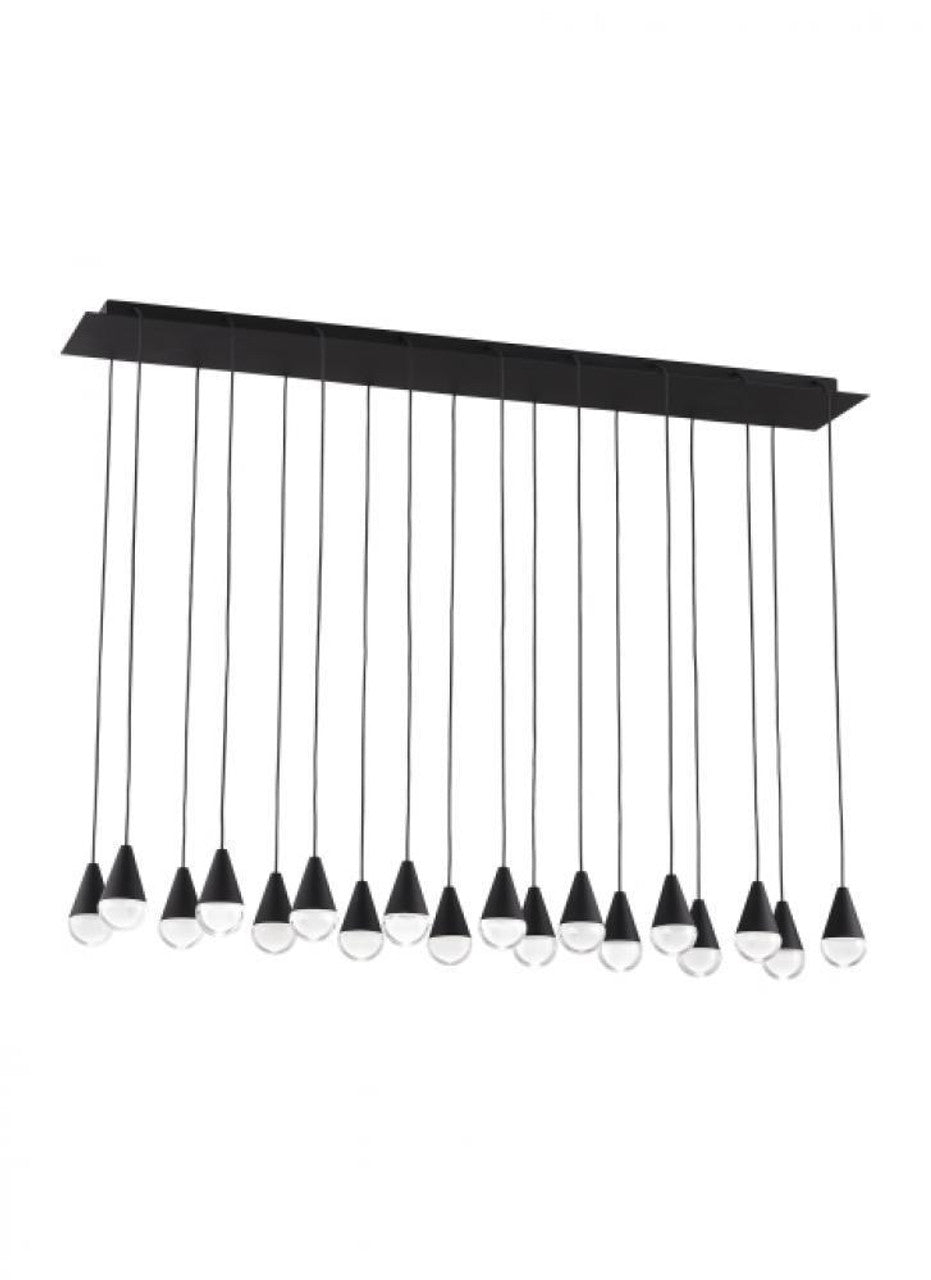 Cupola Chandelier, 18-Light, LED, Nightshade Black, 44.6"L (700TRSPCPA18TB-LED930277 70PGDHY)