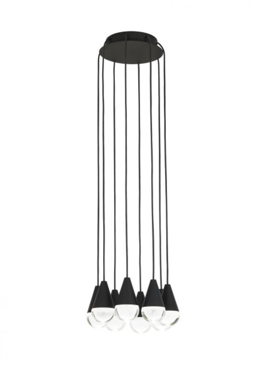 Cupola Chandelier, 8-Light, LED, Nightshade Black, 10.5"L (700TRSPCPA8RB-LED930 70PGDJ9)