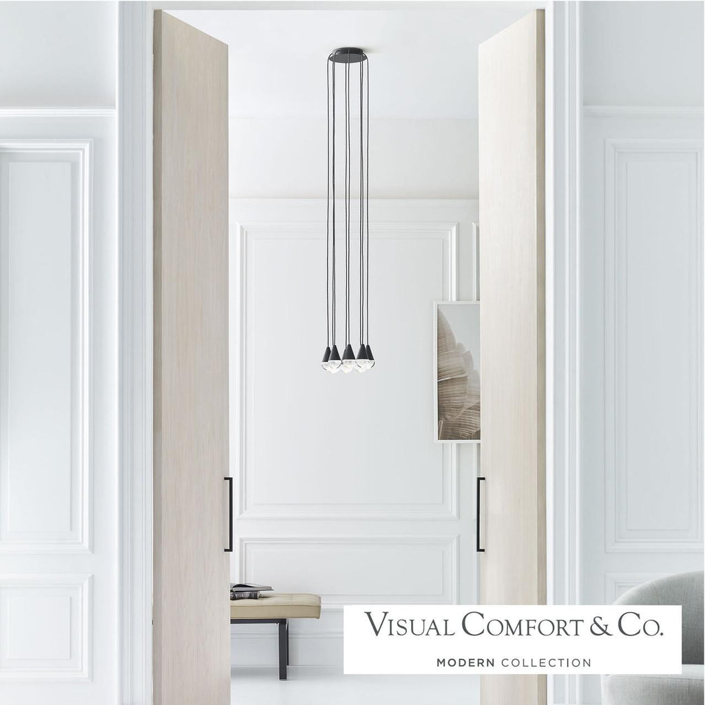 Cupola Chandelier, 8-Light, LED, Nightshade Black, 10.5"L (700TRSPCPA8RB-LED930 70PGDJ9)