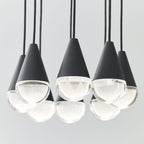 Cupola Chandelier, 8-Light, LED, Nightshade Black, 10.5"L (700TRSPCPA8RB-LED930 70PGDJ9)