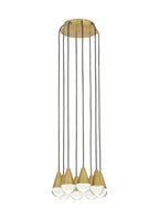 Cupola Light Chandelier, 8-Light, LED, Natural Brass, 10.5"L (700TRSPCPA8RNB-LED930 70PGDJA)