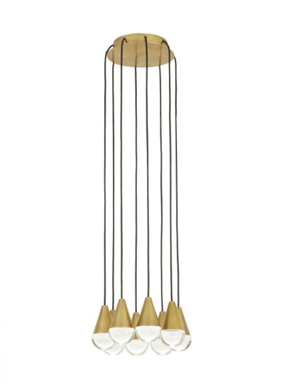 Cupola Light Chandelier, 8-Light, LED, Natural Brass, 10.5"L (700TRSPCPA8RNB-LED930 70PGDJA)