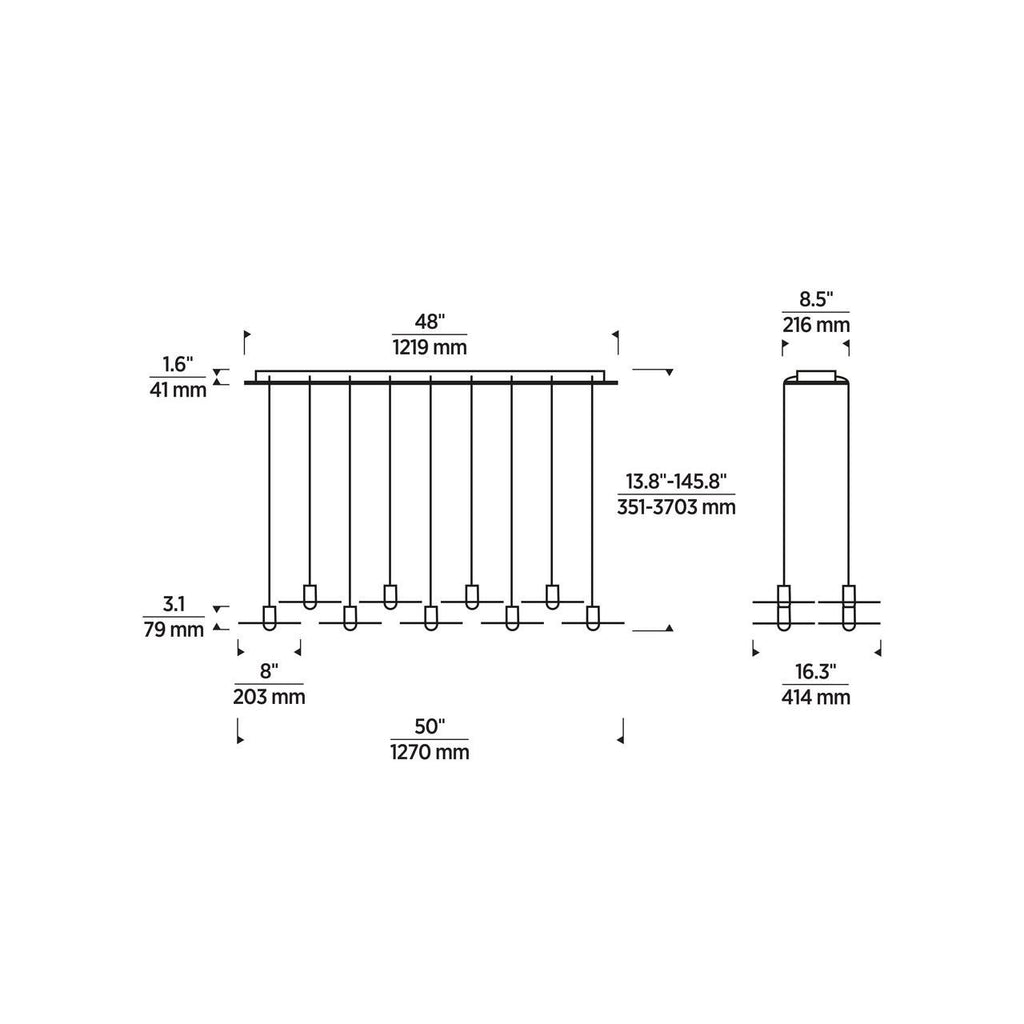Eaves Ceiling Chandelier, 18-Light, LED, Natural Brass, 50"L (700TRSPEVS18TNB-LED930120 70PGDJE)