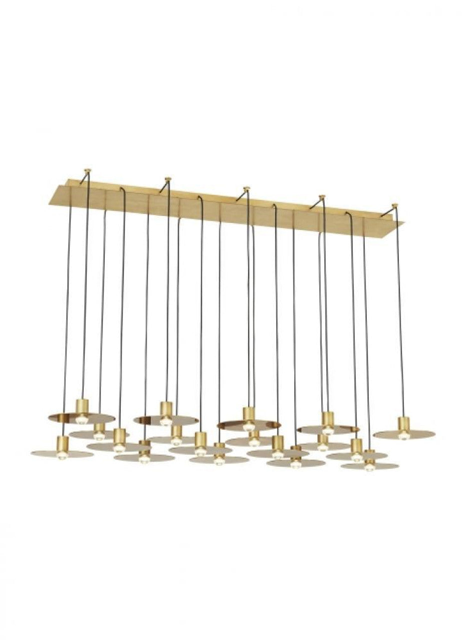 Eaves Ceiling Chandelier, 18-Light, LED, Natural Brass, 50"L (700TRSPEVS18TNB-LED930277 70PGDJF)