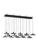 Eaves Ceiling Chandelier, 18-Light, LED, Nightshade Black, 50"L (700TRSPEVS18TB-LED930277 70PGDJD)