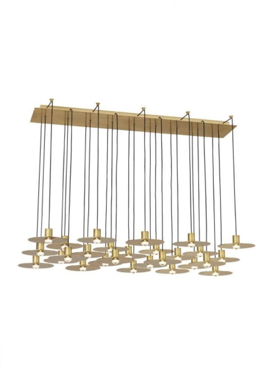 Eaves Ceiling Chandelier, 27-Light, LED, Natural Brass, 18.3"W (700TRSPEVS27TNB-LED930277 70PGDJK)