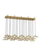 Eaves Ceiling Chandelier, 27-Light, LED, Natural Brass, 18.3"W (700TRSPEVS27TNB-LED930277 70PGDJK)