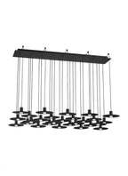Eaves Ceiling Chandelier, 27-Light, LED, Nightshade Black, 50"L (700TRSPEVS27TB-LED930120 70PGDJG)