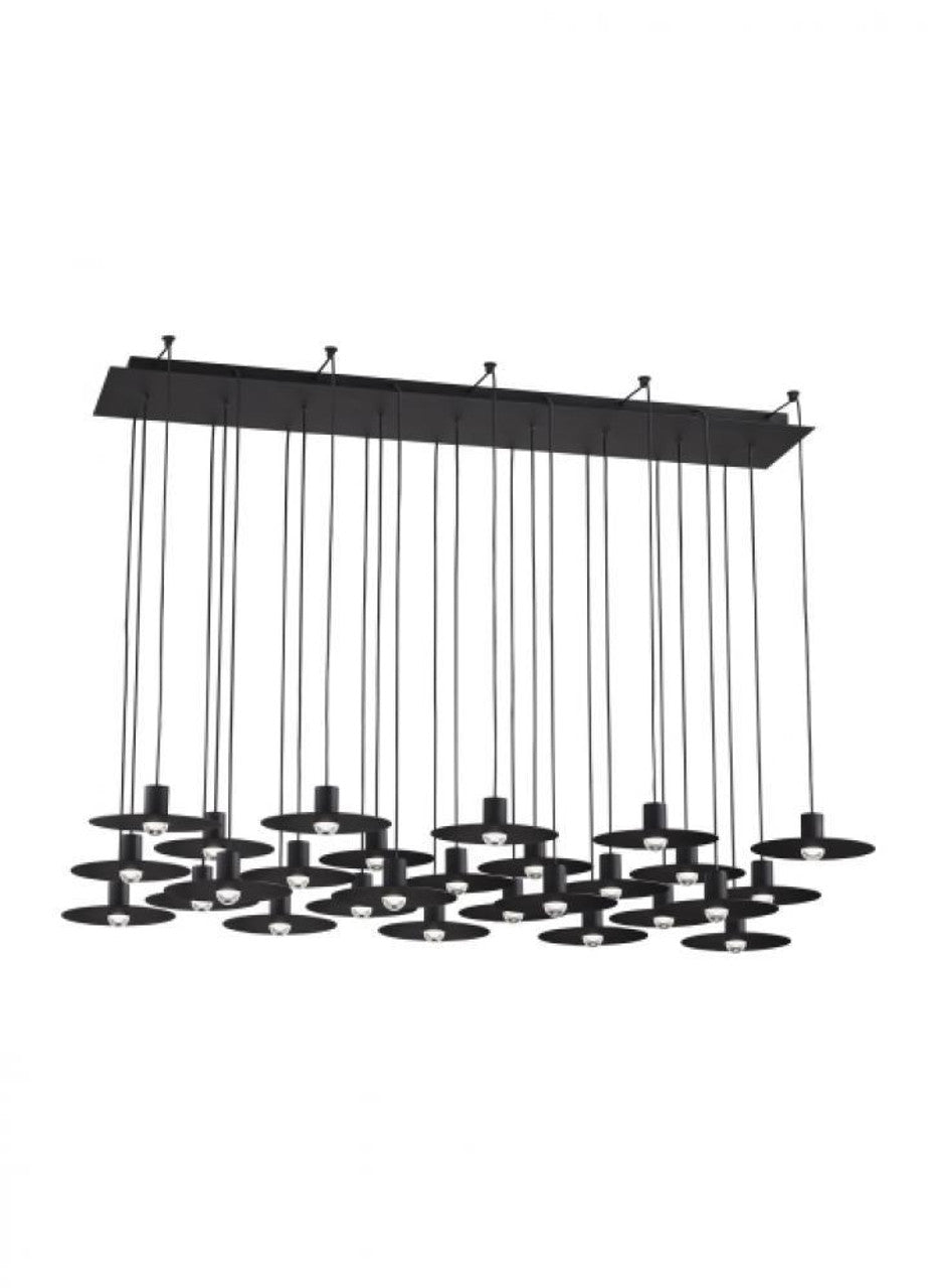 Eaves Ceiling Chandelier, 27-Light, LED, Nightshade Black, 50"L (700TRSPEVS27TB-LED930120 70PGDJG)