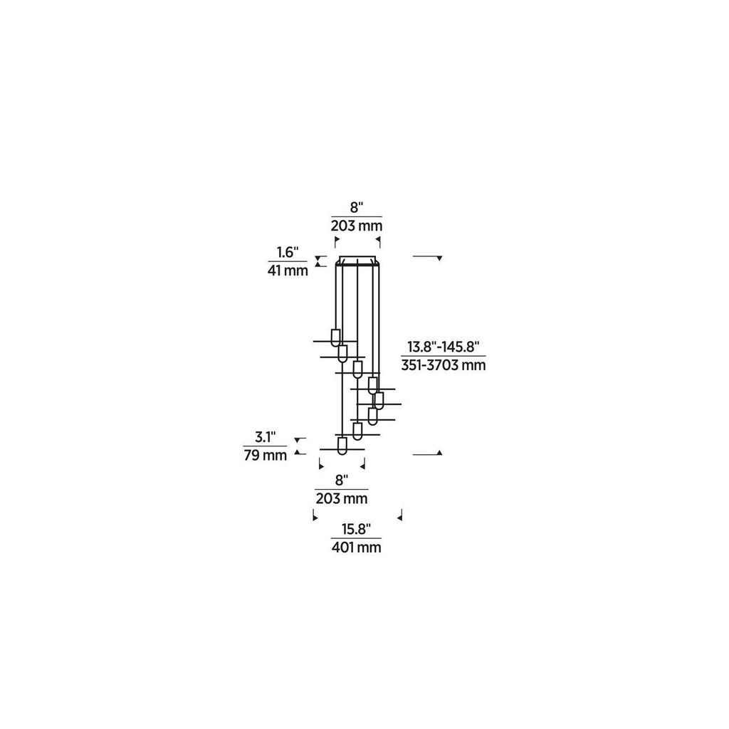 Eaves Ceiling Chandelier, 8-Light, LED, Natural Brass, 15.8"W (700TRSPEVS8RNB-LED930 70PGDJR)