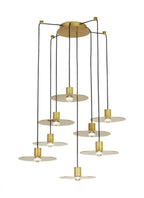 Eaves Ceiling Chandelier, 8-Light, LED, Natural Brass, 15.8"W (700TRSPEVS8RNB-LED930 70PGDJR)