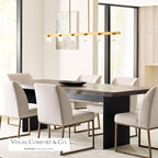 Esfera Large Linear Chandelier, 6-Light, LED, Natural Brass, 60"L (700LSESF60NB-LED927 70PGEJ1)