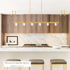 Esfera Large Linear Chandelier, 6-Light, LED, Natural Brass, 60"L (700LSESF60NB-LED927 70PGEJ1)