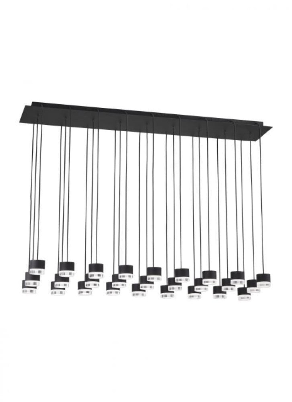 Gable Ceiling Chandelier, 27-Light, LED, Nightshade Black, 44.5"L (700TRSPGBL27TB-LED930120 70PGDK5)