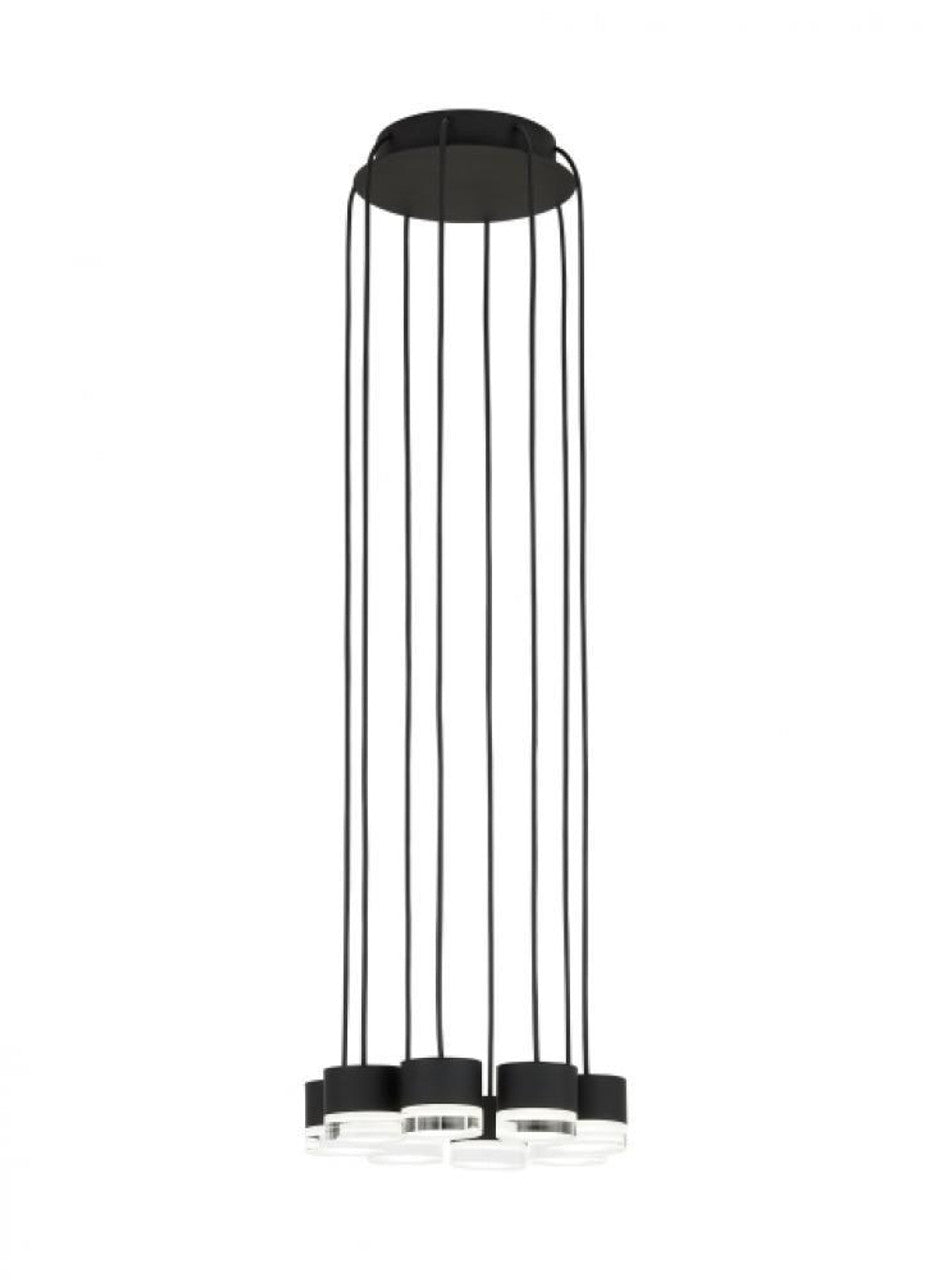 Gable Ceiling Chandelier, 8-Light, LED, Nightshade Black, 10.4"W (700TRSPGBL8RB-LED930 70PGDKE)